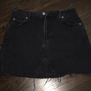 Black Denim Mini Skirt